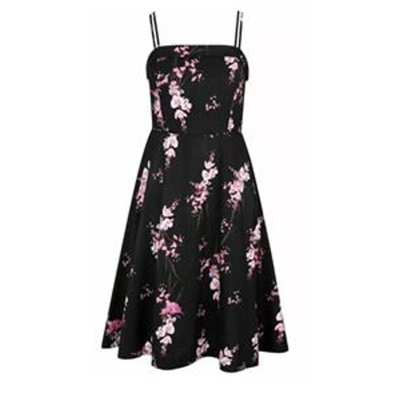 City Chic Orchid Midi Pocket Black Floral Dress - Picture 11 of 13
